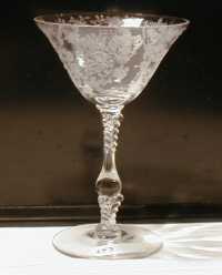 Cambridge #3121 Stem w/ Rose Point Etch