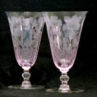 Cambridge #3035 Footed Tumbler w/ #746 Gloria Etch