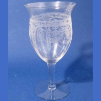 Cambridge #7390 Goblet w/ Adams Etch