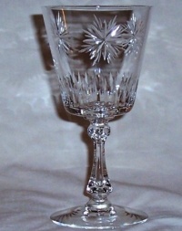 Cambridge #3725 Goblet w/ Engraved Star #1016