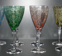 Fostoria Water Goblets with Versailles Etch