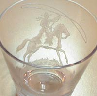 Heisey #   7 Cowboy and Steer Etch