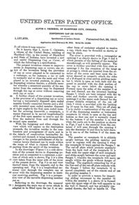 Sneath Dispenser Cover Patent 1157679-2