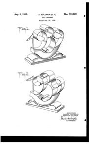 National Silver Deposit Ware 1939 Ship Ornament Design Patent D110825-1