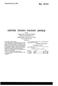 National Silver Deposit Ware Cocktail Shaker Design Patent D147113-2