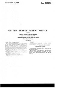 National Silver Deposit Ware Cocktail Shaker Design Patent D152675-2