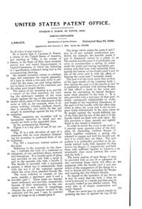 U. S. Glass Jug Top Patent 1340872-2