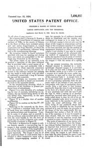 U. S. Glass Jug Top Patent 1490883-2