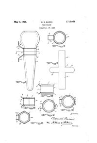 U. S. Glass Car Vase Holder Patent 1712066-1