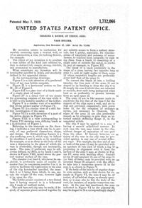 U. S. Glass Car Vase Holder Patent 1712066-2