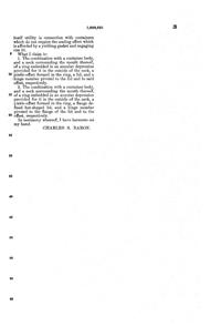 U. S. Glass Container Lid Patent 1836521-4