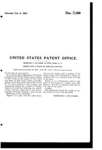 DePasse Pearsall Golfers Decoration on Plate Design Patent D 71960-3