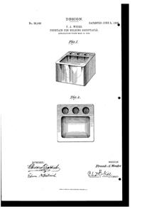 Weeks Pen Holder Design Patent D 38049-1