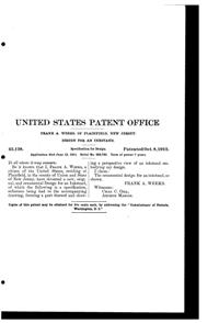 Weeks Inkstand Design Patent D 43128-2