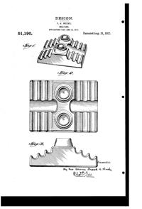 Weeks Inkstand Design Patent D 51190-1