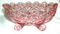 L. G. Wright #22-7 Daisy & Button Oval Footed Bowl