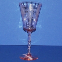 Morgantown # 7664 Queen Anne Goblet w/ Elizabeth Etch