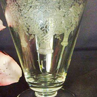 Morgantown Unknown Footed Tumbler w/ #746 Sonoma Etch