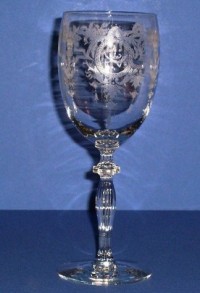 Morgantown # 7692 Churchill Goblet w/ #756 Tinkerbell Etch