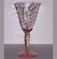 Morgantown # 7604½ Heirloom Goblet w/ Festoon Optic