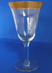 Morgantown # 7586 Water Goblet w/ Unknown Etch