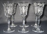 Morgantown # 7711 Callahan Cordials w/ #808 Mikado Etch