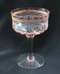 Morgantown # 7638 Avalon Stem w/ "Primrose Lane" Needle Etch
