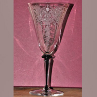 Morgantown # 7606-1/2 Athena Goblet w/ #778 Carlton Etch