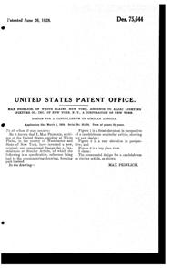 Aljac Art Metal Products Candlestick Design Patent D 75644-2