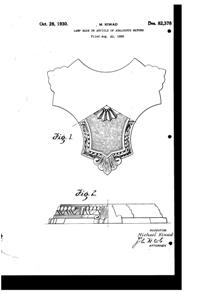 La Belle Specialty Lamp Base Design Patent D 82378-1
