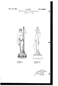 La Belle Specialty Lamp Base Design Patent D 82838-1