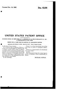 La Belle Specialty Lamp Base Design Patent D 82838-2