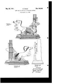 La Belle Specialty Lamp Base Design Patent D 84248-1
