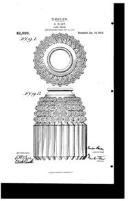 Jefferson Light Fixture Shade Design Patent D 42099-1