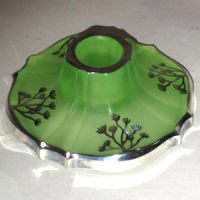 Tiffin #  310 Low Candlestick w/ Rockwell Silver Decoration