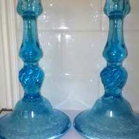 Tiffin #  326 Flower Garden with Butterflies Candlesticks