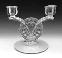 Tiffin # 4016 Thumbprint Two-Light Candlestick