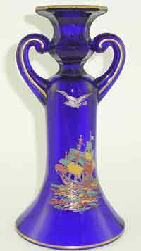 Tiffin #15179 Candleholder w/ Enamel & Gold Decoration