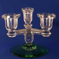 Heisey # 129 "Tricorn" Triplex Candlestick