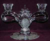 Heisey #1567 Plantation Candlestick with #516 Plantation Ivy Etching