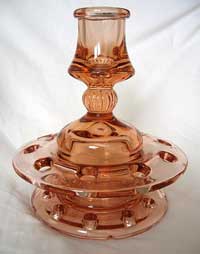 Heisey #  15 Floral Block with #123 Mercury Candleholder