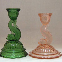 Heisey # 109 Petticoat Dolphin Candlestick