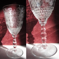 Duncan & Miller #5301/1 Tear Drop Goblet w/ Royal Lace Etch